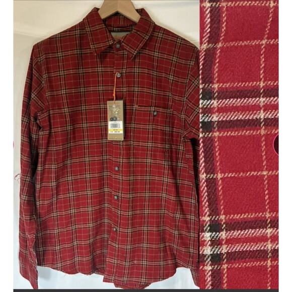 Hawke & Co Outfitters Flannel Shirt Plaid Medium NWT Mens Button Up 100% Cotton - Picture 2 of 9